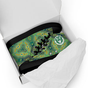 Men’s high top canvas shoes: Green Cube