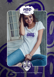 Women's fitted eco tee: Sapphire Spoondrift