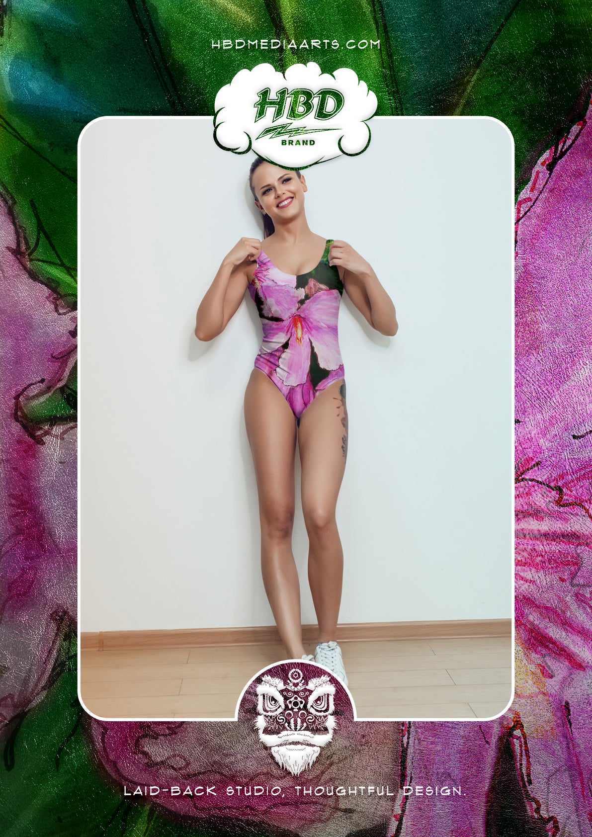 One-Piece Swimsuit: Oleander