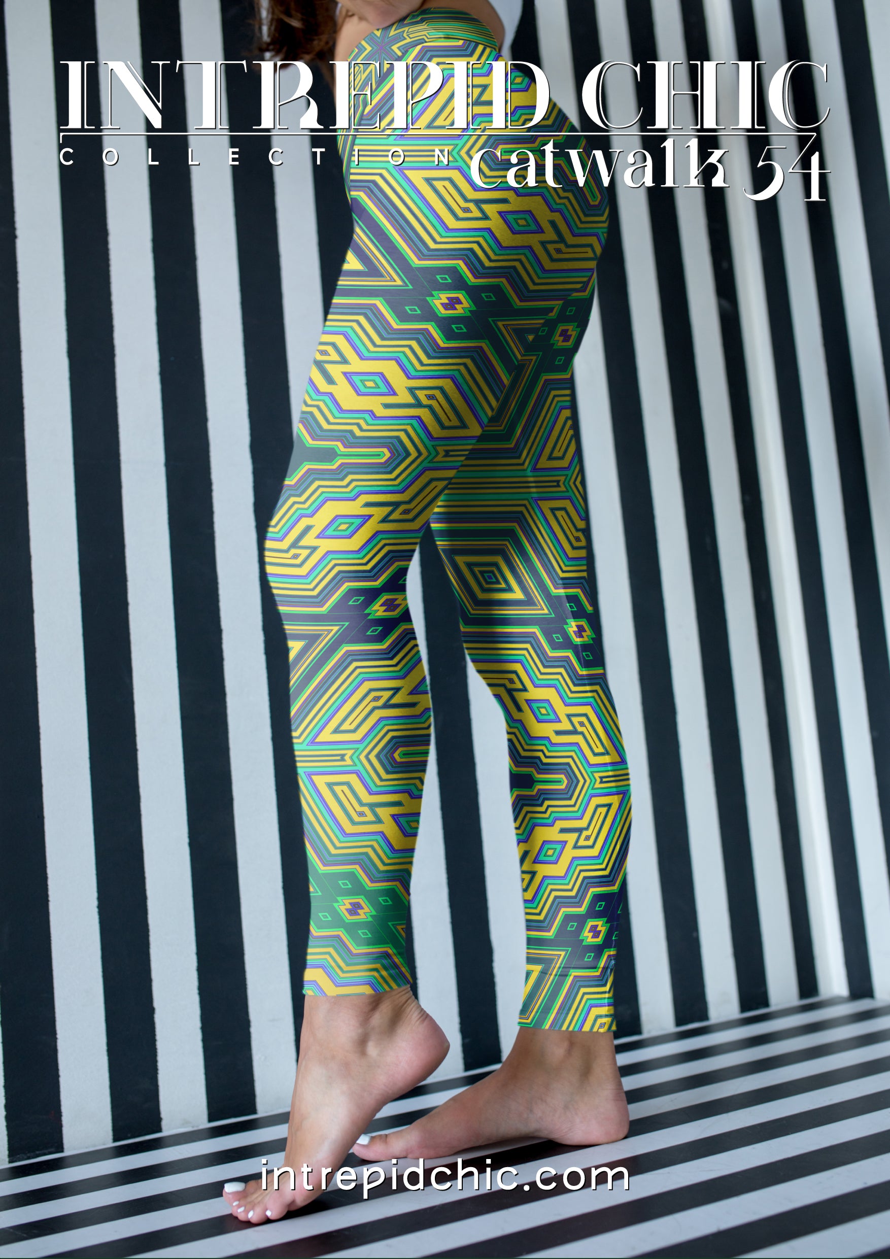 Yoga Leggings: Green Cube