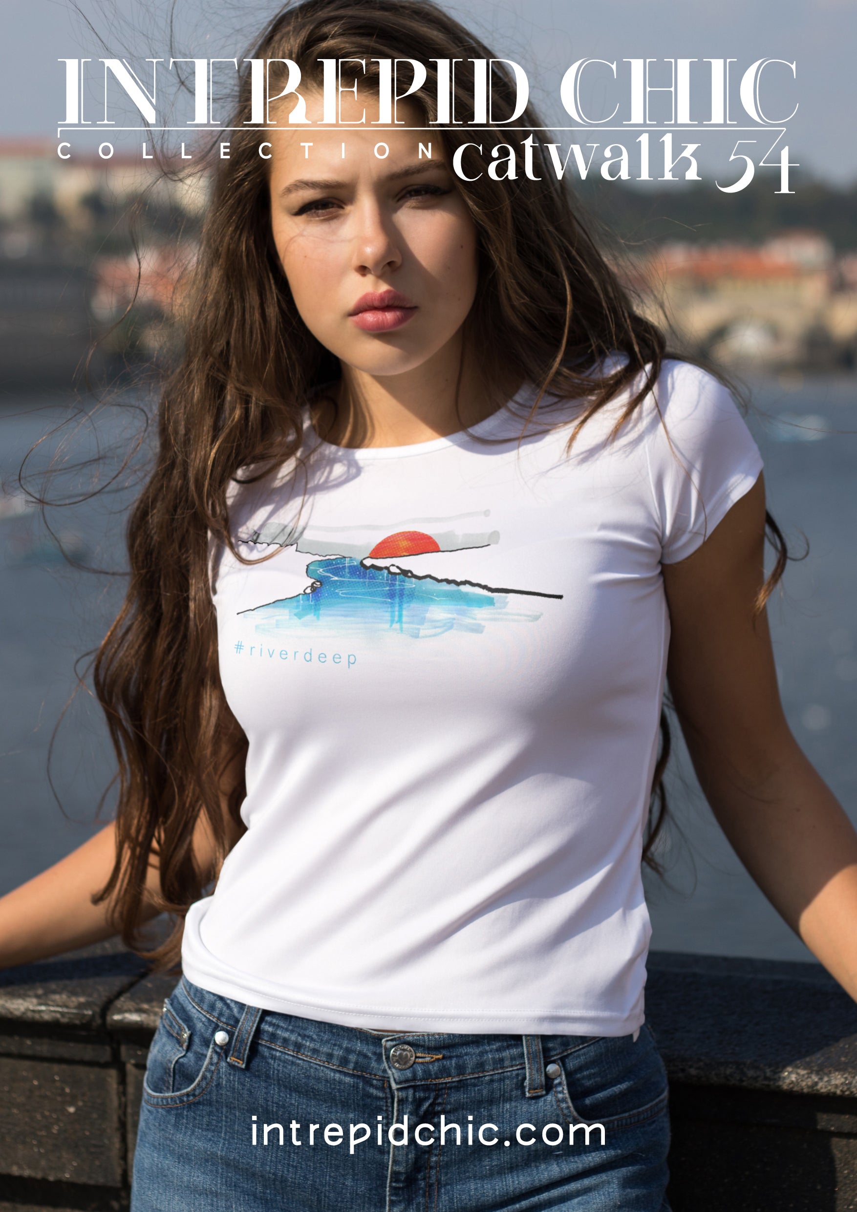 Women's fitted eco tee: River Deep