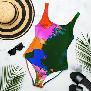 One-Piece Swimsuit: Blue Notes