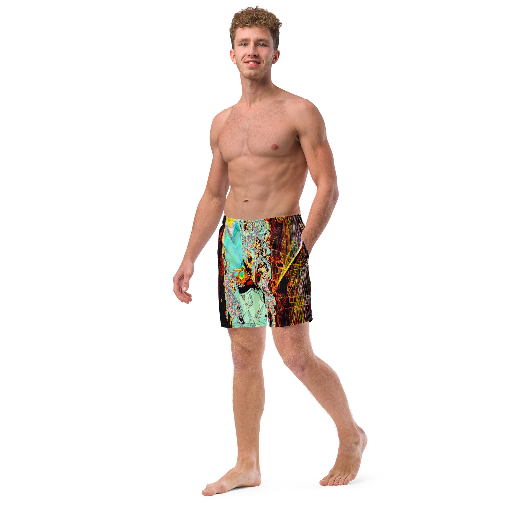 Men's Swim Trunks: Aquamarine Brazil