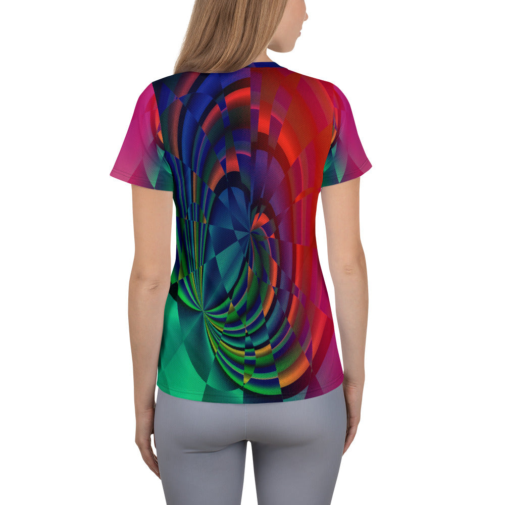 Women's Athletic T-shirt: Time Tunnel