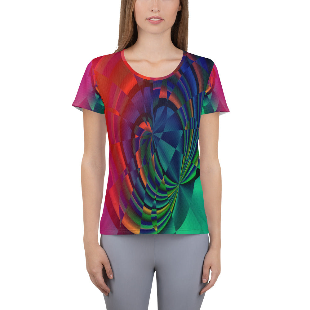 Women's Athletic T-shirt: Time Tunnel