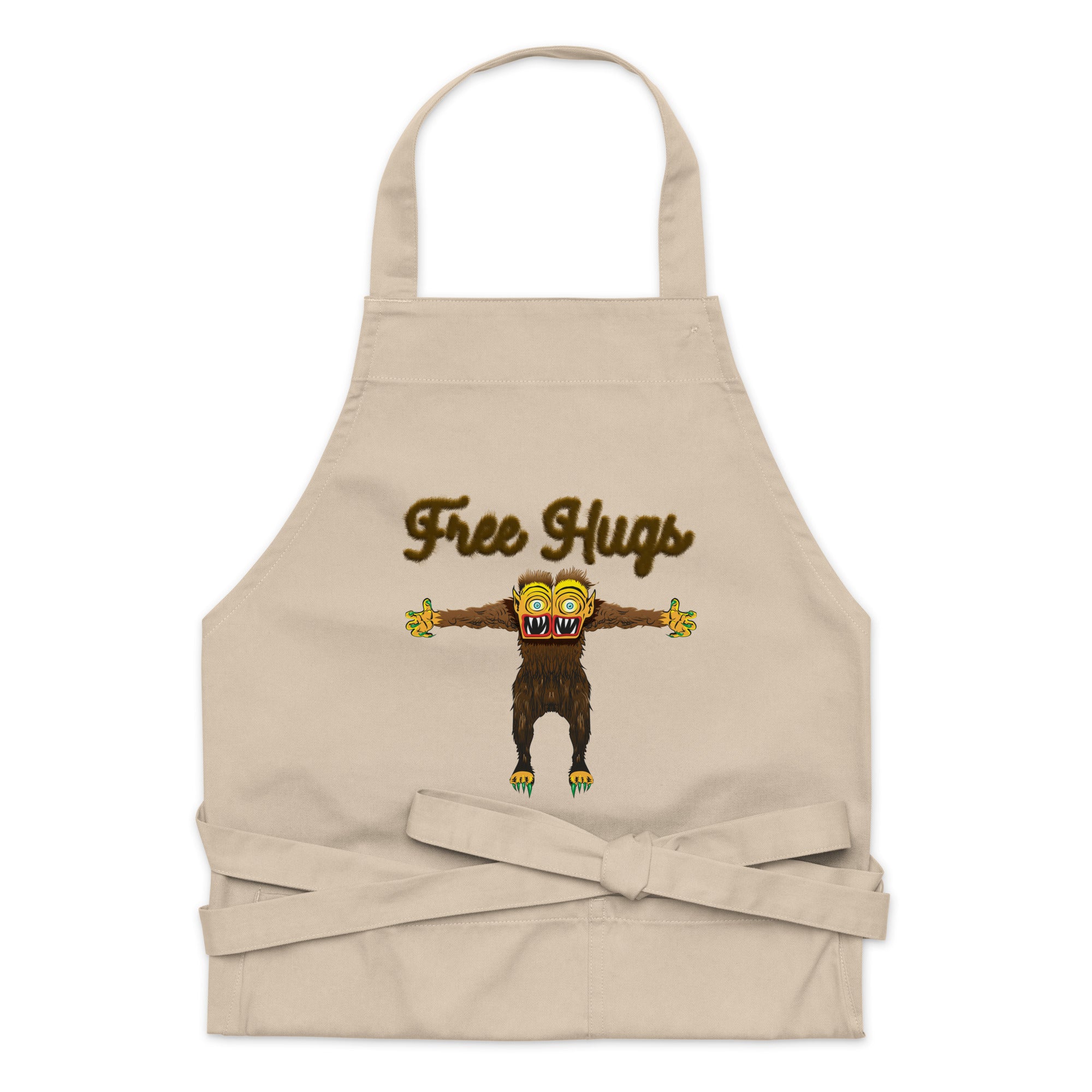 Organic Cotton Apron: Free Hugs